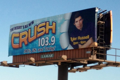 Tyler Russell billboard in Palm Springs (Tyler Russell Personal Collection)