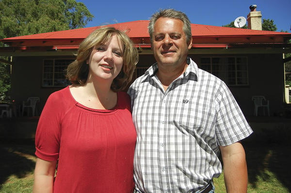 Lanie and Christo de Klerk, directors of the Baby Moses Baby Sanctuary, in front of one of their houses for children near Johannesburg, South Africa. <P> Hamilton Wende