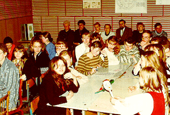 The themes for YC2001 Belarus were Biodiversity and Global Ecological Issues. Here, 10th and 11th grade students are working in groups during the workshop on Fish of the Grodno area rivers. <br><br>