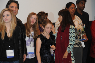 Laguna Beach student Emily Baker (center) is recognized, amongst fellow filmmakers, at the 7th Annual MY HERO International Film Festival