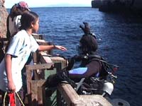 <center>Aaron getting ready to dive in!</center>