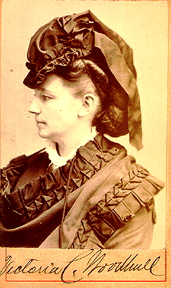 Victoria Claflin Woodhull,<br> 1838-1927<br>Photo courtesy of <a href='http://www.clements.umich.edu/'target='newn'>William L. Clements Library, University of Michigan</a>