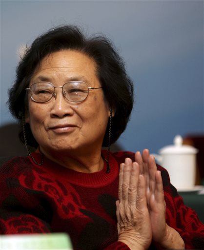 This photo taken Nov. 15, 2011 and released by Xinhua News Agency Monday, Oct. 5, 2015 shows Chinese pharmacologist Tu Youyou attending a meeting held by the China Academy of Chinese Medical Sciences in Beijing. Three scientists from Ireland, Japan and China won the 2015 Nobel Prize in medicine on Monday, Oct. 5, 2015 for discovering drugs against malaria and other parasitic diseases that affect hundreds of millions of people every year. Tu was awarded the prize for discovering artemisinin, a drug that has helped significantly reduce the mortality rates of malaria patients. (Jin Liwang/Xinhua via AP) NO SALES