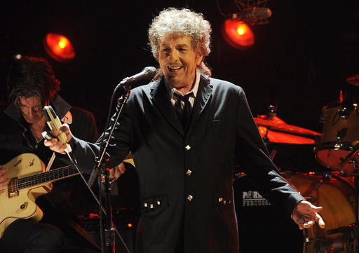 In this Jan. 12, 2012, file photo, Bob Dylan performs in Los Angeles. Dylan was named the winner of the 2016 Nobel Prize in literature Thursday, Oct. 13, 2016, in a stunning announcement that for the first time bestowed the prestigious award to someone primarily seen as a musician. (AP Photo/Chris Pizzello, File)