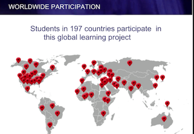 Screenshot showing map of places MY HERO is used in the classrooms