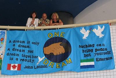 Anita, Jim and Mali with Art Miles Mural