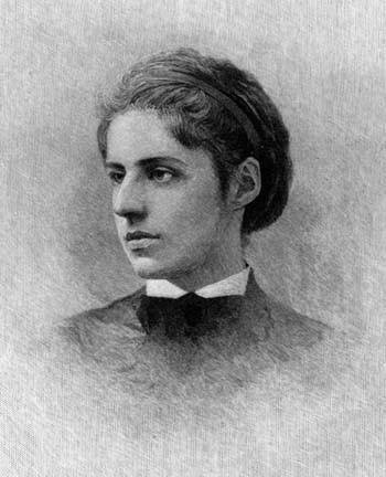 Emma Lazarus (The New York Historical Society (Engraving by T. Johnson, 1872))