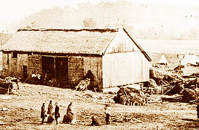 The field hospital at Antietam in Sept. 1862 (http://www.correctionhistory.org/civilwar/units/gardner/meetsgtgardner1.html)