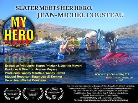 Slater Meets Her Hero Jean-Michel Cousteau (myhero.com)