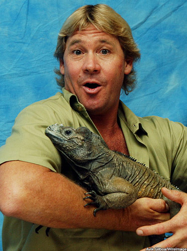 Steve and a marine iguana
