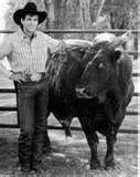 Lane Frost beside Red Rock