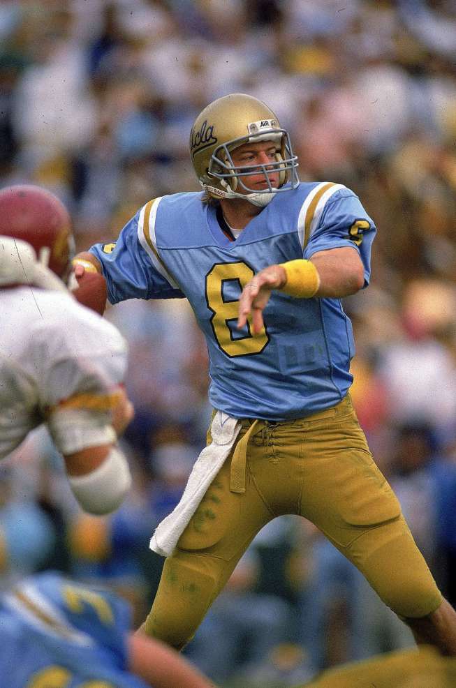 UCLA band celebrates Troy Aikman as his jersey is retired