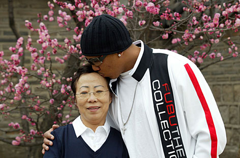 Hines with his mom