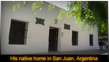 Su casa nativa en San Juan, Argentina