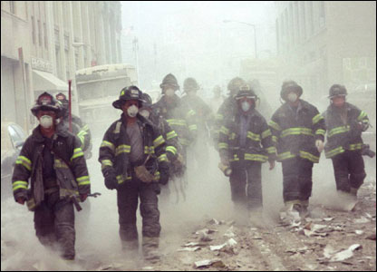 These firefighters are marching to the towers. (puppetgov)