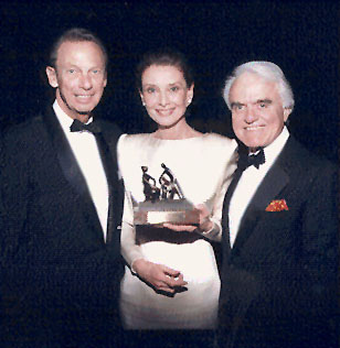 Audrey Hepburn getting award for UNICEF ambassador
