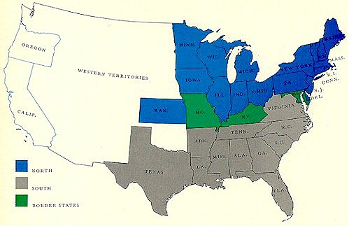 Union and Confederacy of the time 