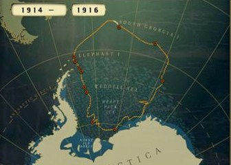 Shackleton's route through the Weddel Sea (http://www.secondstory.com/portfolio/lists/theme/timelines-maps/the-endurance)