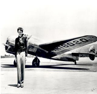 Earhart with her Lockheed Electra (www.wired.com)