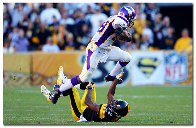 Adrian number 28 runs over William Gay for a TD (google images)