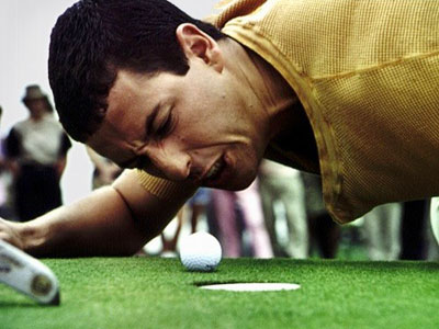 Adam is mad at the golf ball iin Happy Gilmore  (moviemobsters.com)