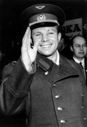 This picture tells about Yuri Gagarin (Wikipedia.org)