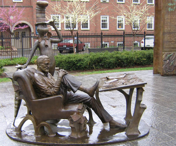 A statue of Dr. Seuss (http://nathan-hale.ci.manchester.ct.us/frames/info.html)