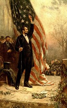Abraham Lincoln next to the American Flag. (http://www.legendsofamerica.com/ah-civilwarcauses5.html)