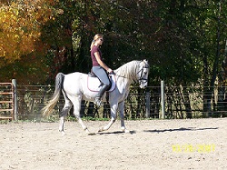 Amie is riding my horse, Rajah (Taken at the time of riding)