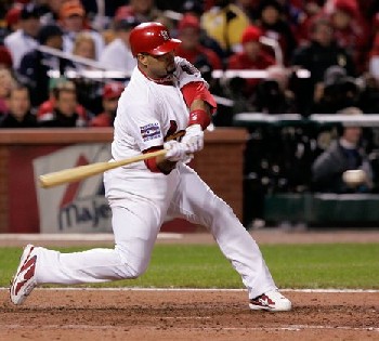 St. Louis Cardinals Albert Pujols and family, baby Sophia, son