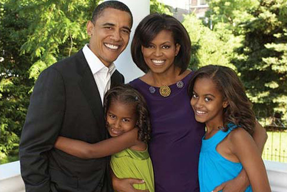 The President,  First Lady and their daughters. (www.blogs.babble.com)