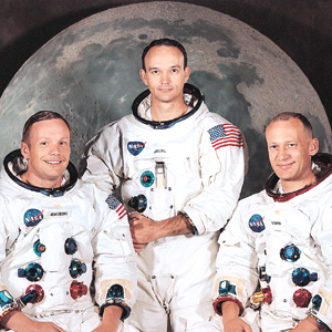 Crew of Apollo 11 (Armstrong on the left) (http://www.spacekids.co.uk/moon/ ())