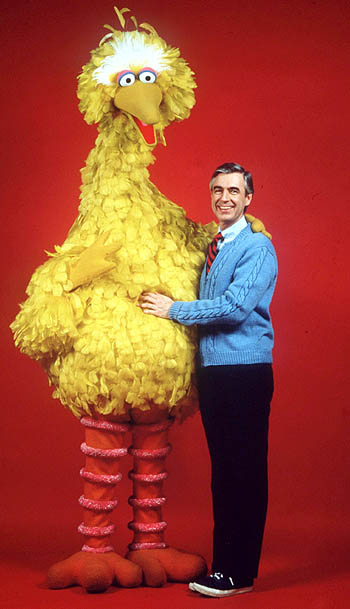 Rogers with Big Bird from Sesame Street.