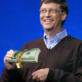 Bill Gates Holding Money (http://www.momlogic.com/2008/07/rich_parents_who_are_cheap.php ())