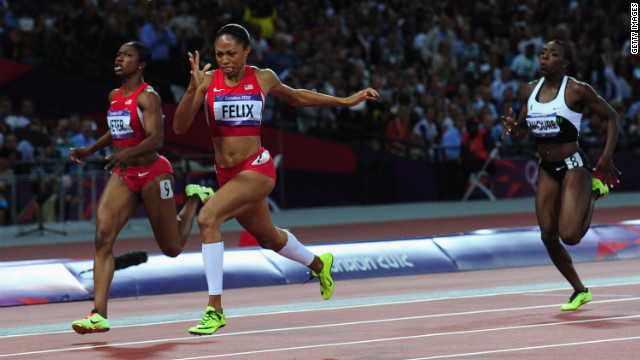 Carmelita Jeter and Alyson Felix 2012 Olympics (google images  (Edition.cnn.com))