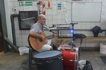 Osvaldo Aguilar playing live music for BTV ( (Annie Merkley))