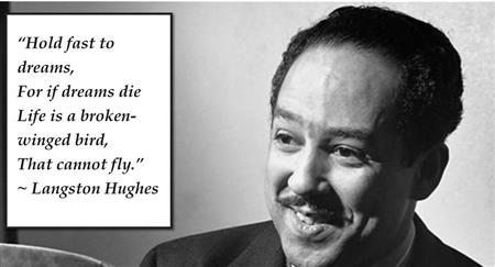 Langston Hughes with an Inspirational quote (Gale Database ())