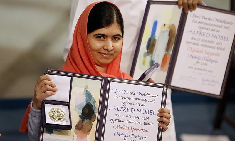 Malala was awarded the Nobel Peace Prize in 2014. (http://www.dawn.com/news/1149955 ())