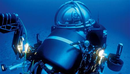 Sylvia Earle piloting a submersible  (Outside Magazine (Kip Evans))