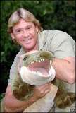 Steve Irwin with a toy crocodile 