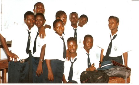 Sidibay and his friends at Pedmal Academy