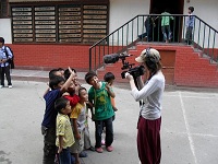 Slater filming students at SMD. (Wendy Jewell)